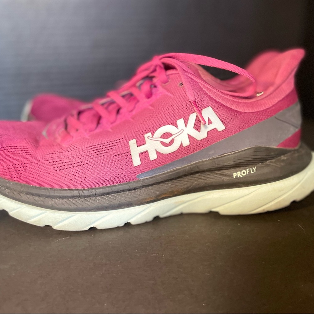 Hoka Pink and Gray Athletic Shoes - Picture 3 of 8